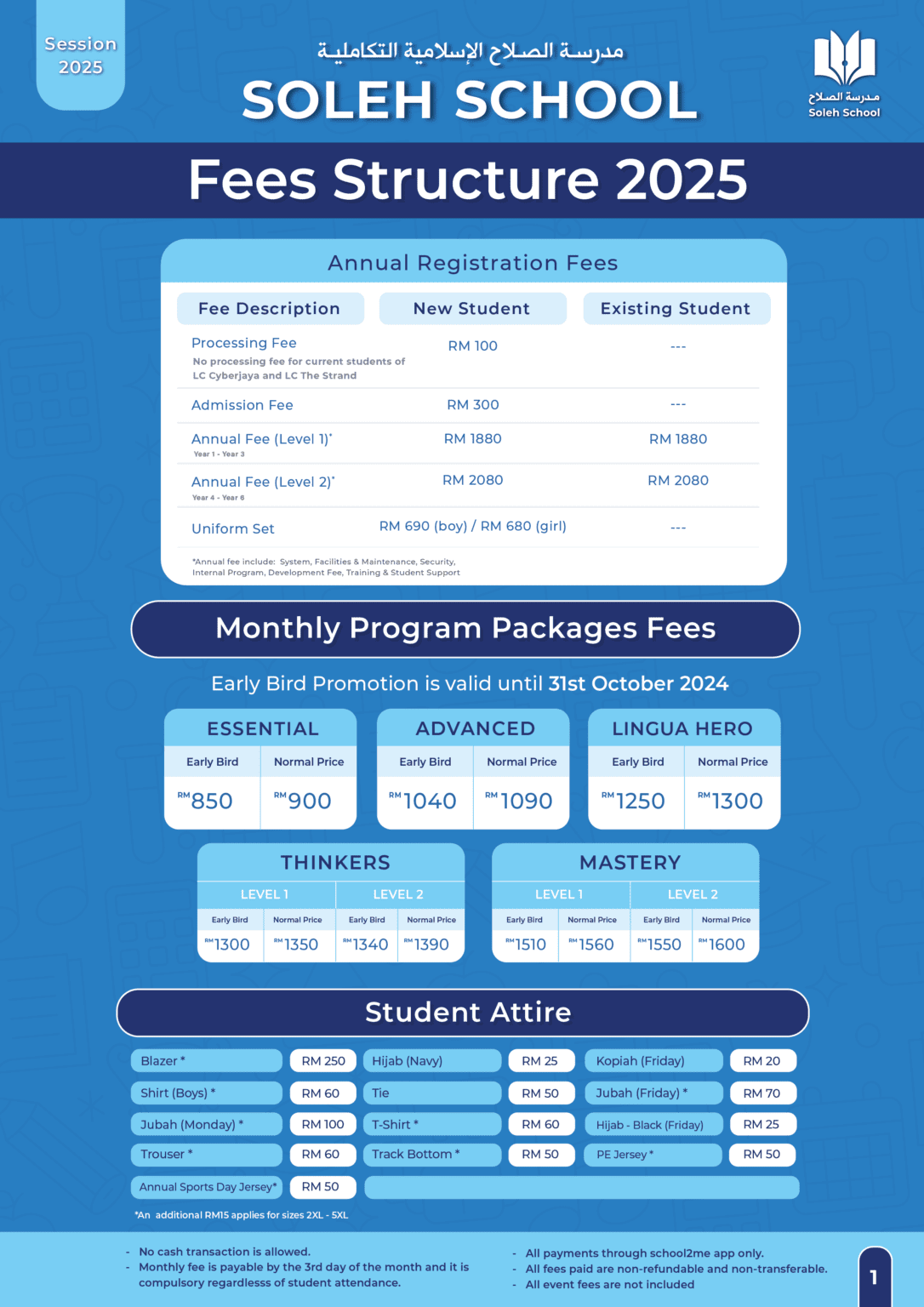 Fee Structure Soleh School Cyberjaya Primary School